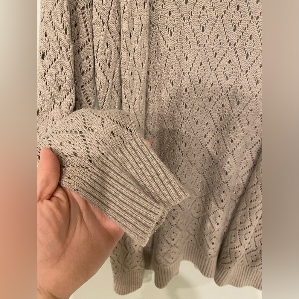 Torrid - Taupe Pointelle Button Front Boyfriend C… - image 4